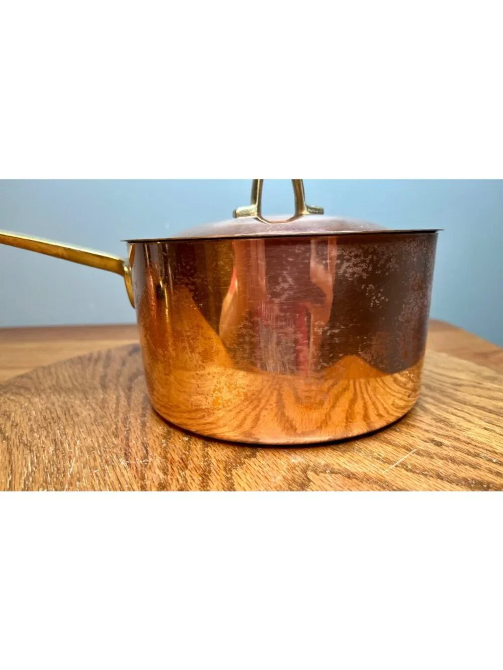 Vintage  Paul Revere Ware  2 quart  Copper Saucepan With Lid Bicentennial Brass